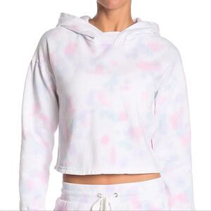 90 Degree By Reflex Ladies Size Medium White Pink Blue Tie Dye Skimming Hoodie